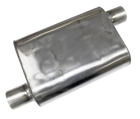 JBA Universal Chambered Style 304SS Muffler 13x9.75x4 2.5in Inlet Diameter Offset/Offset