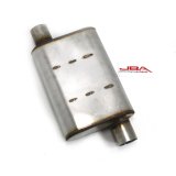 JBA Universal Chambered Style 304SS Muffler 13x9.75x4 2.5in Inlet Diameter Offset/Offset thumbnail 3