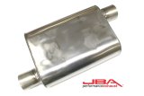 JBA Universal Chambered Style 304SS Muffler 13x9.75x4 2.5in Inlet Diameter Offset/Offset thumbnail 4