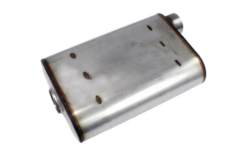 JBA Universal Chambered Style 304SS Muffler 14x9.75x4 2.5in Inlet Diameter Offset/Offset thumbnail 1