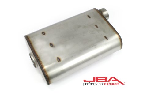 JBA Universal Chambered Style 304SS Muffler 14x9.75x4 2.5in Inlet Diameter Offset/Offset thumbnail 2