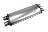 JBA Universal Chambered 304SS Muffler 22x8x5 2.5in Dual In/Dual Out thumbnail 1