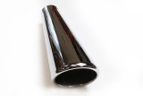 JBA 2in x 4in x 11in Rolled Stainless Steel Polished Chrome Trumpet Tip - Weld On thumbnail 1