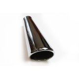 JBA 2in x 4in x 11in Rolled Stainless Steel Polished Chrome Trumpet Tip - Weld On thumbnail 4