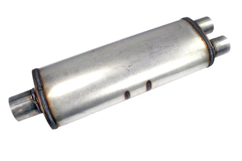 JBA Universal Chambered 304SS Muffler 25x8x5in 3in Center Inlet/2.5in Dual Outlet thumbnail 1