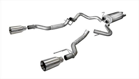 Corsa 2017-2020 Ford F-150 Raptor 3.5L Sport Cat-Back Dual Rear Exit w/ 5in Satin Polished Tip thumbnail 1