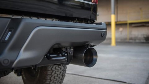 Corsa 2017-2020 Ford F-150 Raptor 3.5L Sport Cat-Back Dual Rear Exit w/ 5in Gunmetal Tip thumbnail 1