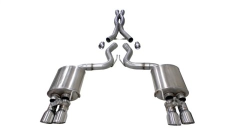 Corsa 2018-2023 Ford Mustang GT Fastback 5.0L 3in Cat-Back System Dual Rear Exit w/ 4in PolishedTips thumbnail 1