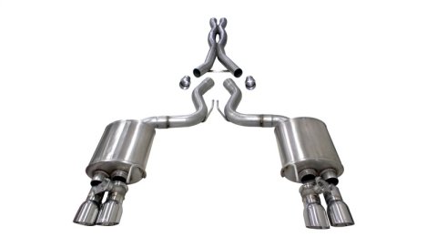 Corsa 2018-2023 Ford Mustang GT Fastback 5.0L 3in Cat-Back System Dual Rear Exit w/ 4in PolishedTips thumbnail 2