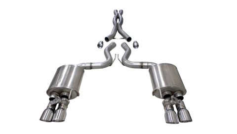 Corsa 2018-2023 Ford Mustang GT Fastback 5.0L 3in Cat-Back System Dual Rear Exit w/ 4in PolishedTips thumbnail 3