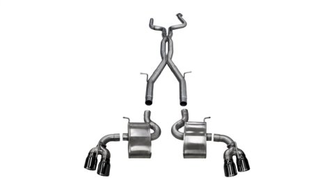 Corsa 2016-24 Chevy Camaro SS 6.2L Xtreme+ 2.75in Cat-Back Dual Rear Exit w/ Twin 4in Black PVD Tips thumbnail 1