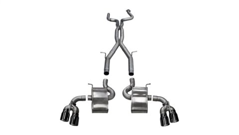 Corsa 2016-24 Chevy Camaro SS 6.2L Xtreme+ 2.75in Cat-Back Dual Rear Exit w/ Twin 4in Black PVD Tips thumbnail 2