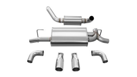 Corsa 2018-2025 Jeep Wrangler JL 2.5in Dual Rear Exit Polished Tips Touring Axle-Back Exhaust