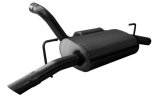 Corsa 2018-2025 Jeep Wrangler JL 2.5in Dual Rear Turn Down Exit Black Touring Axle-Back Exhaust thumbnail 2