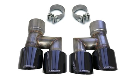 Corsa 2018-2023 Ford Mustang Eco 2.3L Twin 4in Black PVD Pro-Series Tip Kit (Clamps Included) thumbnail 2