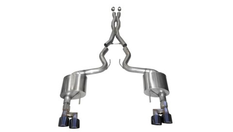 Corsa 18-23 Ford Mustang 5.0L V8 3in Sport Cat-Back Dual Rear Exit w/ 4in Black PVD Pro-Series Tips thumbnail 1