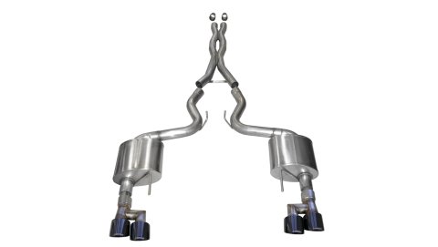 Corsa 18-23 Ford Mustang 5.0L V8 3in Sport Cat-Back Dual Rear Exit w/ 4in Black PVD Pro-Series Tips thumbnail 5