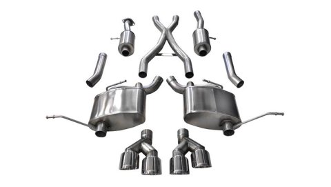 Corsa 2014-2021 Jeep Grand Cherokee Summit Edition Polished 2.5in Dual Rear Exit Cat-Back Exhaust thumbnail 2