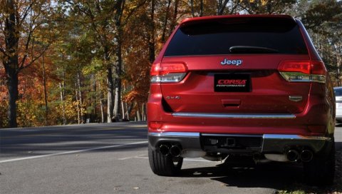 Corsa 2014-2021 Jeep Grand Cherokee Summit Edition Black 2.5in Dual Rear Exit Cat-Back Exhaust thumbnail 7