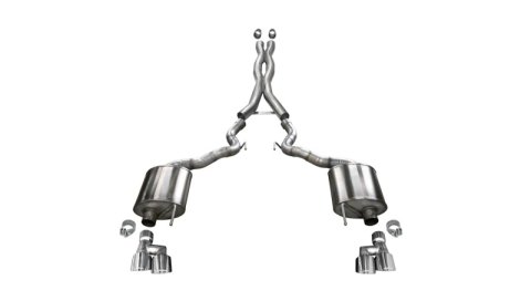 Corsa 2018-2023 Ford Mustang GT Convertible Sport Cat-Back Exhaust w/ 4in Tips thumbnail 1