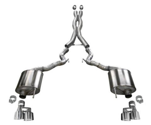 Corsa 2018-2023 Ford Mustang GT Convertible Sport Cat-Back Exhaust w/ 4in Tips thumbnail 2