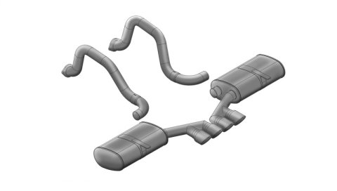 Corsa 1997-2004 Chevrolet Corvette C5 Z06 5.7L V8 Polished Sport Axle-Back Exhaust thumbnail 2