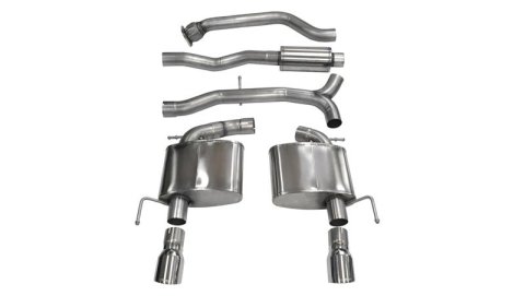 Corsa 2013-2019 Cadillac ATS Sedan 2.0L A/T Polished Sport Dual Rear Cat-Back Exhaust thumbnail 2