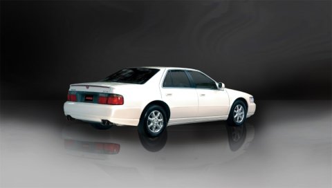 Corsa 98-03 Cadillac Seville 4.6L 2.5in Cat-Back Dual Rear w Twin 35in Black Pro-Series Tips thumbnail 4