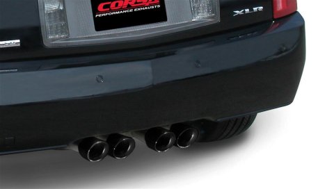 Corsa 2004-2008 Cadillac XLR 4.6L 25in Cat-Back Dual Rear w Twin 35in Black Pro-Series Tips thumbnail 2
