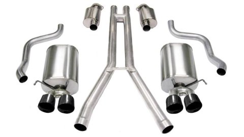 Corsa 2004-2008 Cadillac XLR 4.6L 25in Cat-Back Dual Rear w Twin 35in Black Pro-Series Tips thumbnail 5