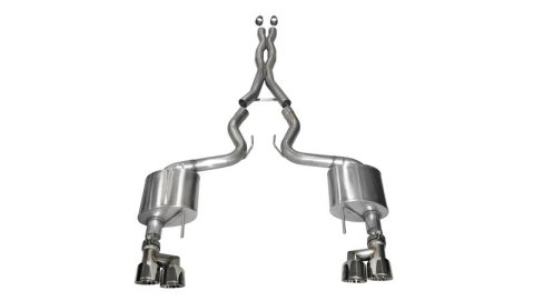 Corsa 2015-2017 Ford Mustang GT 5.0 3in Cat Back Exhaust Polish Quad Tips (Xtreme) thumbnail 1