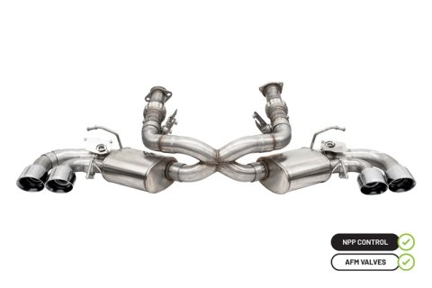 Corsa 2020-25 Corvette C8 3in Valved Cat-Back 4.5in Pol Quad Tips - Fits Factory Perf Exhaust w/ AFM thumbnail 2