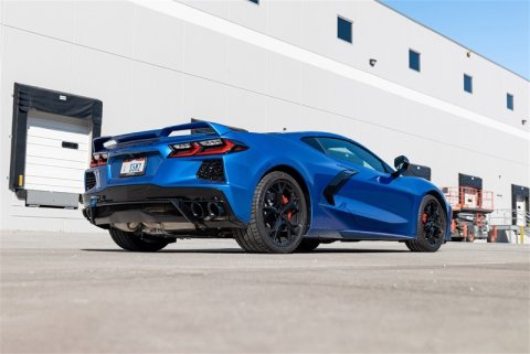 Corsa 2020-25 Corvette C8 3in Valved Cat-Back 4.5in Pol Quad Tips - Fits Factory Perf Exhaust w/ AFM thumbnail 4