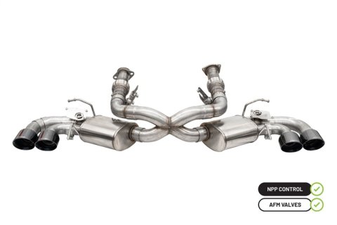 Corsa 2020-25 Corvette C8 3in Valved Cat-Back 4.5in Blk Quad Tips - Fits Factory Perf Exhaust w/ AFM thumbnail 1