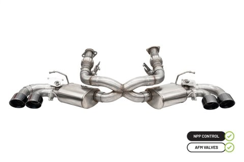 Corsa 2020-25 Corvette C8 3in Valved Cat-Back 4.5in Blk Quad Tips - Fits Factory Perf Exhaust w/ AFM thumbnail 2