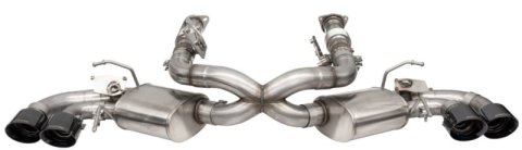 Corsa 2020-25 Corvette C8 3in Valved Cat-Back 4.5in Blk Quad Tips - Fits Factory Perf Exhaust w/ AFM thumbnail 3