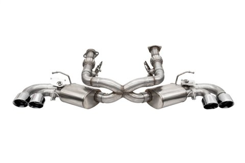 Corsa 20-25 Corvette C8 3in Valved Cat-Back 4.5in Pol Quad Tips Fits Factory Perf Exhaust DeletesAFM thumbnail 1