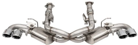 Corsa 20-25 Corvette C8 3in Valved Cat-Back 4.5in Pol Quad Tips Fits Factory Perf Exhaust DeletesAFM thumbnail 2