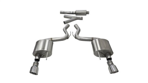 Corsa 2015-2017 Ford Mustang EcoBoost 2.3T Sport 3in Cat-Back Dual Rear Exit Polished Tips thumbnail 7