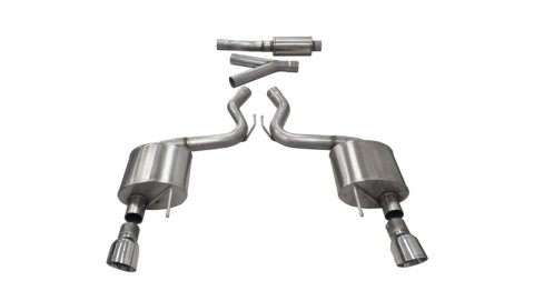 Corsa 2015-2017 Ford Mustang EcoBoost 2.3T Sport 3in Cat-Back Dual Rear Exit Polished Tips thumbnail 8