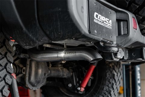 Corsa 2018-2025 Jeep Wrangler JLU 3.6L Sport 2.75in Cat-Back Exhaust w/ Turn Down Tip thumbnail 3