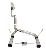 Corsa 2007-2018 Jeep Wrangler JKU 3.6L/3.8L 2.75in Sport Cat-Back Exhaust w/ 4in American Flag Tips thumbnail 5