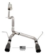 Corsa 07-18 Jeep Wrangler JKU 3.6L/3.8L 2.75in Sport Cat-Back Exhaust w/ 4in American Flag BlacTips thumbnail 8