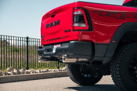 Corsa 2021-2024 Dodge Ram TRX Crew Cab Baja Catback Exhaust Dual Rear Black Tip thumbnail 2