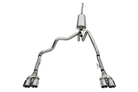 Corsa 2019-2025 GMC Sierra 1500 Cat-Back Dual Rear Exit with Twin 4in Polished Pro-Series Tips thumbnail 1