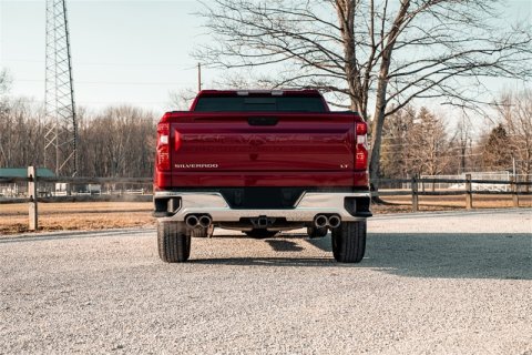 Corsa 2019-2025 GMC Sierra 1500 Cat-Back Dual Rear Exit with Twin 4in Polished Pro-Series Tips thumbnail 4