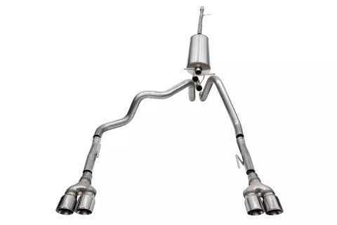 Corsa 2019-2025 GMC Sierra 1500 Cat-Back Dual Rear Exit with Twin 4in Polished Pro-Series Tips thumbnail 9