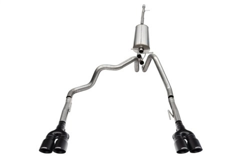 Corsa 19-25 GMC Sierra 1500 Cat-Back Dual Rear Exit with Twin 4in Black Powder Coat Pro-Series Tips