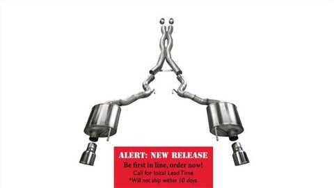 Corsa 2015-2017 Ford Mustang GT Convertible 5.0L V8 Polished Sport Cat-Back Dual Rear Exit thumbnail 5