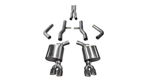 Corsa 2015-2023 Dodge Challenger Hellcat Dual Rear Exit Extreme Exhaust w/ 3.5in Black Tips thumbnail 1